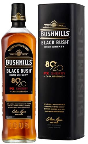 Bushmills Black Bush 80/20 PX Sherry Cask Reserve Irish Blended Whisky, 1L