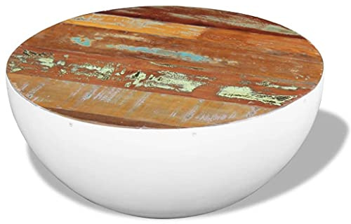 INLIFE Couchtisch Halbkugel Altholz 60x60x30 cm