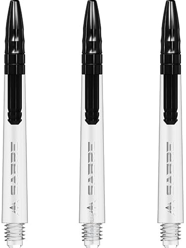 Mission Darts Säbelschäfte | Langlebige, klare Polycarbonat-Schäfte mit farbiger Aluminium-Oberseite | mehrere Packungsgrößen | 6 Farben | Medium