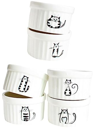 BESTonZON 1 Jeu Coupes Et Bols à Dessert Ramequins De 6 Onces Bol De Soupe Plats De Cuisson Pour Le Four Crème Plat Allant Au Four Petits Ramequins Glace Moule Mousse Céramique Poterie