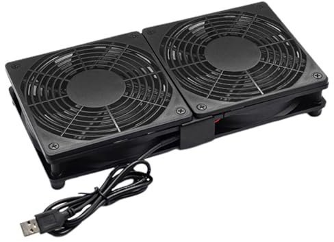 Portable Case Cooling Fan, Usb Powered Computer Fan, Computer Cabinet Cooler Fan, Powered Cooling Dual Fans Router Heat Dissipation Cooler Router Heat Dissipation Cooler For Tv Box
