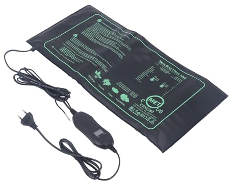 Wasserdichte Sämlings-Heizmatte, Stabiles und Effizientes Heizkissen, Digitaler Thermostat, Vielseitig Einsetzbar für die Keimung von Samen von Reptilien (EU-Stecker 220 V)