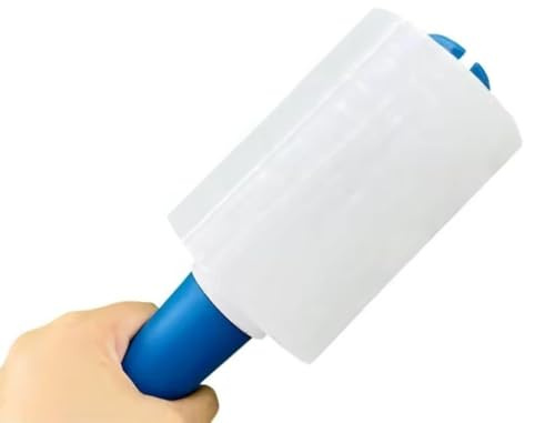 Stretchfolie Mini 100 mm x 150 m - 20 my Transparent | Handstretchfolie inkl. Handabroller | Ideal für Verpackung & Schutz | 38mm Pappkern
