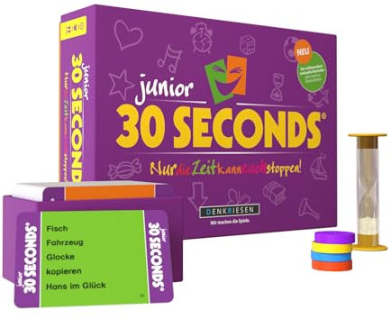 DENKRIESEN – 30 Seconds® Junior | Partyspiel für Kinder & Familie ab 7 Jahren | 2400 Begriffe | 3+ Spieler | Familienspiel & Brettspiel | Teamspiel für große Gruppen | Spaß für Kinder & Erwachsene
