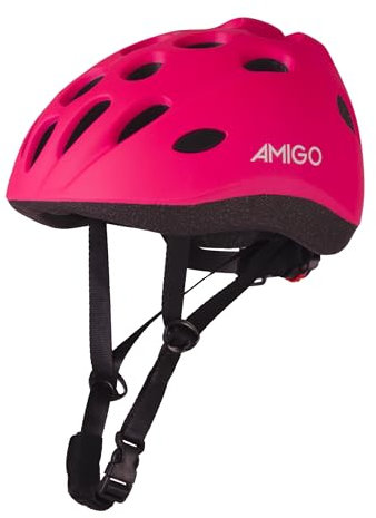 AMIGO Mini Mover Fahrradhelm & Skatehelm - Für Kinder - Leichtgewicht - Verstellbar - Größe S 48-52 cm - 1 bis 4 Jahre - Rosa
