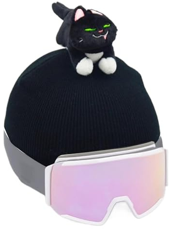 Couvre De Casque De Ski - Couvercle De Couverture De Snowboard ? Couvercle De Casque Lavable Avec Conception De Chat ? BALACLAVA ET FEMME POUR SPORTS D'HIVER, COLLET,