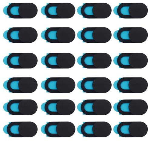 Ymxil 24 cover per webcam: ultra sottile (0,8 mm), in plastica, per laptop, cellulare, tablet, notebook, protezione privacy, colore nero (18 x 9 mm)