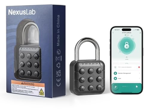 NexusLab Combination Lock for Locker, Locker Lock & Gym Lock with TUYA App: IP67 Rated, Corrosion-Resistant Zinc Alloy, Anti-Corrosion, for Gym/School/Travel, Privacy Safe, Supports (Tuya APP Contrl)