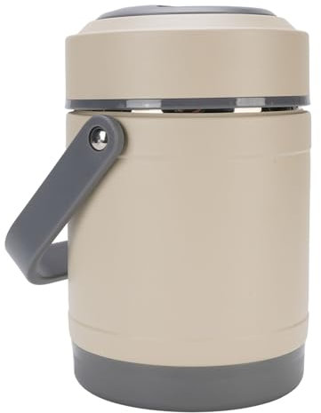 Cuifati Cooker Termico Portatile, Contenitori per Alimenti in Acciaio Inossidabile 2L con 3+1 Contenitori, Indicatore di Lavoro e Presa a Prova di Acqua IPX5, Comoda Progettazione della (Beige)