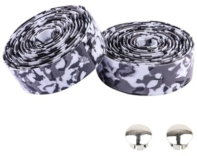 KIXZSAZ Nastro manubrio bici ammortizzante 2 pezzi/set per corse fluide Nastro manubrio bicicletta in finta pelle Accessori bici, camuffare