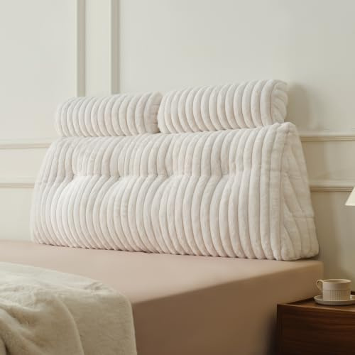 Z-hom Wedge Pillow Support Cushion, Triangular Rest Reading Pillow, Lumbar Support Cushion Waist Backrest - Backrest Positioning Support Large Pillow, White, 120cm