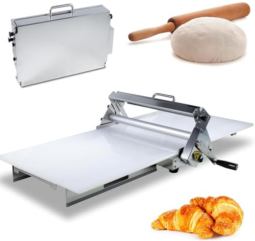 LYJIANGXIN Stendipasta Elettrico con Spessore Regolabile, Stendipasta Pieghevole, con Bordo di Srotolamento, Stendipasta Manuale, per Pizza, Croissant E Pasta Frolla