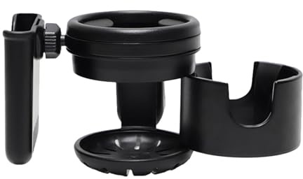 CLSSLVVBN Portabotellas para Cochecito de bebé, para Tubo de 25-40 mm diámetro, portavasos para Carrito bebé y Bicicleta, Color Negro