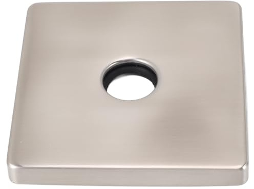 Hyuduo Flangia Quadrata per Braccio Doccia da 4 Pollici, Piastra di Copertura per Soffione Doccia in Acciaio Inossidabile 304 con Design Protettivo, per Braccio Fisso, Rubinetto (Spazzolata)