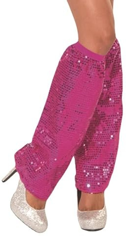 YKAFADE Pailletten Stulpen für Damen - 1 Paar Stulpen Glitzer Pailletten Beinstulpen Beinlinge 70s Abba Kostüm Disco Outfit Beinwärmer Kniestrümpfe für Karneval, Mottoparty Fasching -Rose Pink