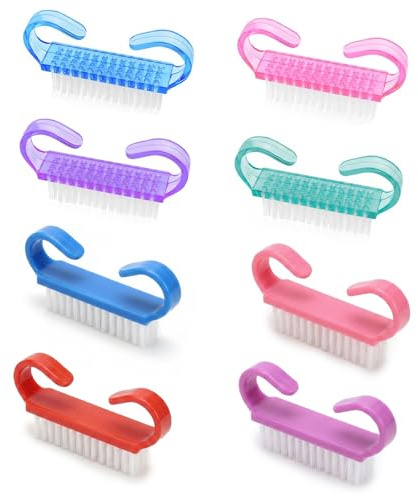BDEPSTR Cepillo Uñas,Juego de 8 Cepillo de Uñas,con Mango de Plástico,Herramienta de Limpieza,Cepillos de Limpieza Exfoliante, para Manicura,Cepillos de Limpiezas de Manos