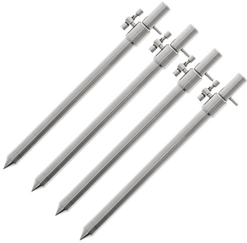 g8ds 4X Edelstahl Bankstick Silber Small 20-35cm Rutenhalter Rutenauflage Rodpod Angeln