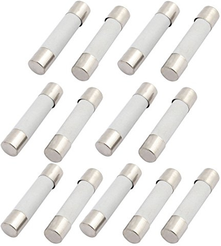 sourcing map 13er Packung Keramik Sicherung 25A 6x30mm Feinsicherungen 250V | Schnellschlag, Auslösecharakteristik, Sicherung