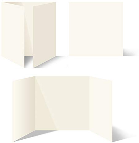 25 Blanko Klappkarten Altarfalz Quadrat 148x148mm Naturpapier Set Papier wählbar