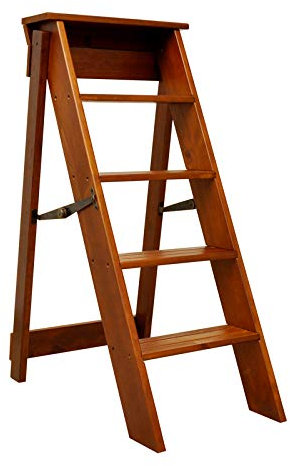 Tabouret/échelle se pliant à 5 bandes de roulement, escabeau d'escalier en bois, grand tabouret grand, outil de jardinage pour usage intensif, usage intensif Max. 150kg Hauteur: 88cm
