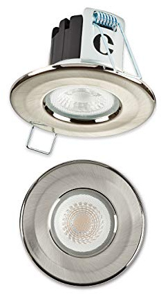 Collingwood DLT470BS6500 H2 Lite 500 Brushed Steel LED Downlight with Terminal Block 60 Degree - Wall Colour Switchable. Devola Led Keyring.