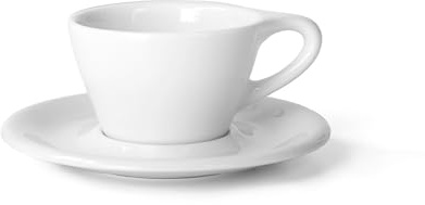 notNeutral Lino Porcelain Cup & Saucer Double Cappuccino 6 oz (White, 6 oz, 1)