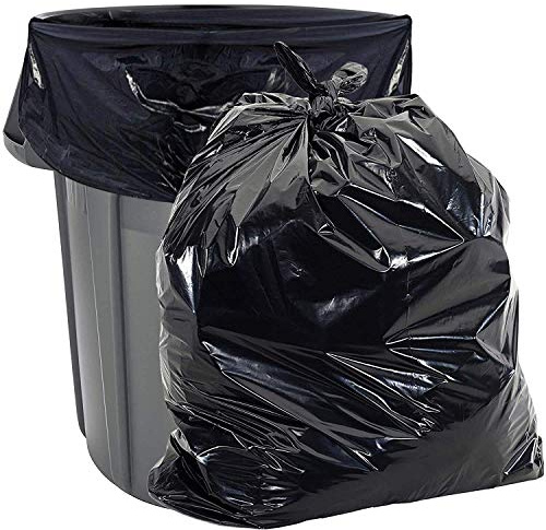 Aluf Plastics 40-45 Gallon Trash Bags (2 MIL - Pack of 50) 40 x 46 - Large Heavy Duty Can Liners - Plastic Black Garbage Bags for Lawn, Leaf, Contractor, Yard, Outdoor use