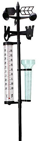 Baifeng Jardin Station Météo Extérieure Mesureur Météorologique Vanes Outil Vent Pluviomètre Thermomètre