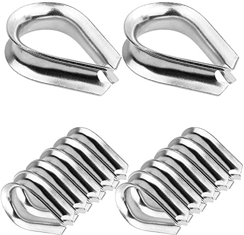 Aconnet 12PCS 1/2 Inch Wire Rope Thimbles M12 Cable Thimbles 304 Stainless Steel Thimble Rigging for 1/2 Inch Diameter Wire Rope/Cables