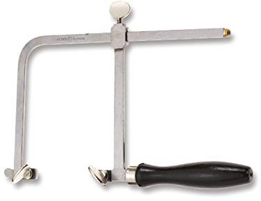 SELVA Sägebogen ohne Spannschraube – Bügelweite verstellbar bis 150 mm – Handgriff aus Holz (Ausladung 120 mm)