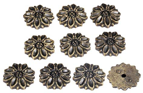 50 stücke Zinklegierung Blume Dekorative Protektoren Ecke Halterung Verschönerung Scrapbook-Zwiebeln Polster Nägel Tacks Tabletten 23 * 5mm DUO ER