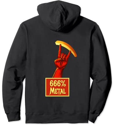 666% Heavy Metal Pommesgabel Geste Teufelshörner Hard Rock Pullover Hoodie
