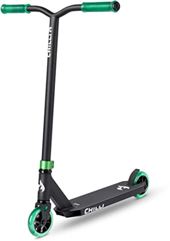 Chilli Pro Scooter Base S | High-End Stunt Scooter | Der perfekte Einsteiger Stunt Scooter für die kleinsten | Gesamthöhe vo 79 cm | 110 mm PU Räder mit ABEC 9 Bearings | Grün