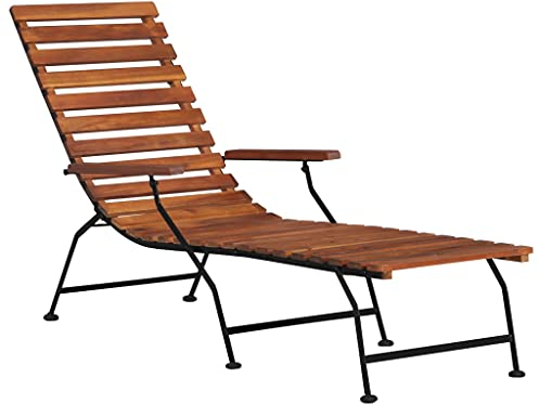 INLIFE Outdoor Liegestuhl Akazienholz Massiv