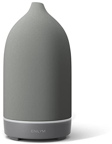 Aromatherapy Essential Oil Diffuser,9 Colors Mood Light,4 Timer Stone Diffuser Living Room(Grey)