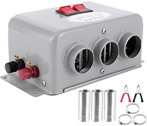 Wresetly 12 V 800 W Windschutzscheiben-Entfroster 3-Loch-Fahrzeugelektro-Entfroster GeräUscharmer WäRmer Schneller 2-In-1-Heizungs-KüHltrockner