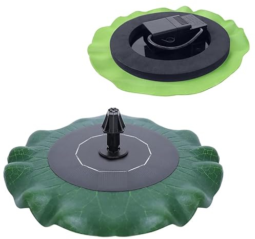 Aufun 1.4W Solar Springbrunnen Solar Teichpumpe Solarbrunnen Schwimmender Gartenbrunnen mit 7 Fontänenstile für Garten, Steingarten und Teichwasserspiel Dekoration, Dunkelgrüner Lotus Modell