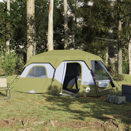 Tidyard Campingzelt 9 Personen Zelt Tunnelzelt Camping-Zelt Familienzelt Grün 441x288x217 cm