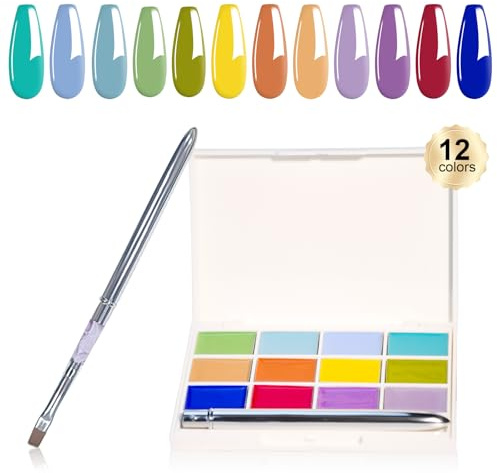 EODCI Solid Gel für Nägel,12 Farben Solid Gel Nagellack, Neon Nail Polish UV LED Soak Off Fester Nagellack Nail Polish Set Nail Art Kit Salon DIY Home