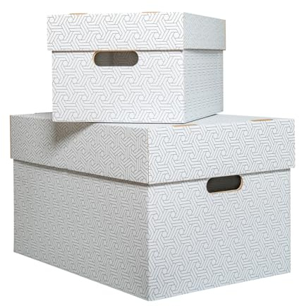 karton-billiger | Aufbewahrungsbox mit Deckel Archivbox Geschenkbox (3Stück, XL - 50x35x30,5cm)