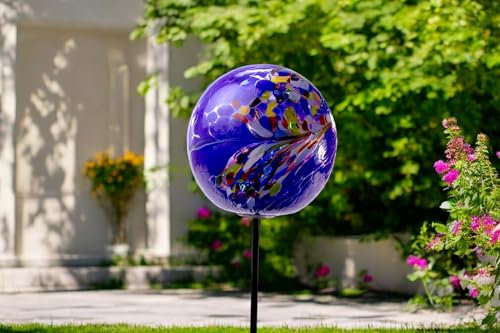 Gartenstecker BOl - Handgefertigtes Glas - Blau - Gartendekorationen - Gartenindeco für den Außenbereich - Gartendekor - Tiere für den Außenbereich