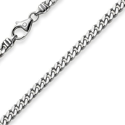 4mm Panzerkette Kette Collier aus 585 Gold Weißgold Goldkette 70cm Unisex