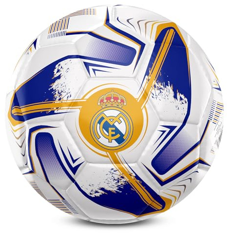 Hy-Pro Ballon de football sous licence officielle Real Madrid CF – Taille 5, motif turbine, marchandise, entraînement, match, collection pour enfants et adultes
