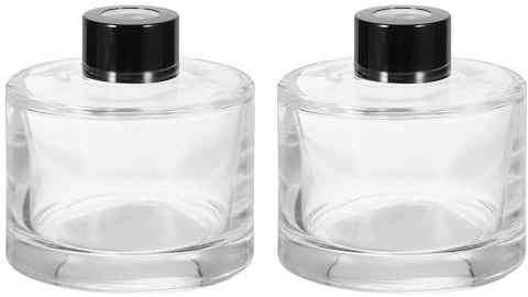 sourcing map 2pcs 150ml/5oz Empty Glass Diffuser Bottle 3.1 x 3.1 Refillable Fragrance Accessories Aromatherapy Jar Container for Replacement Reed Diffuser DIY Home Bathroom Transparent