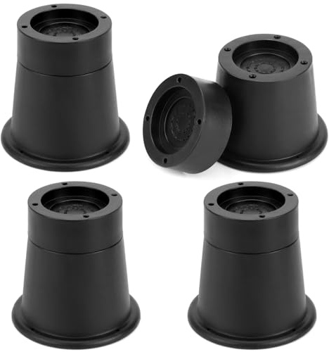 QWORK® 4 Pack 3.3 Inch Bed Risers, Heavy Duty Round Furniture Risers, Up to 6000 Lbs, for Bed Sofa Desk Chair Refrigerator