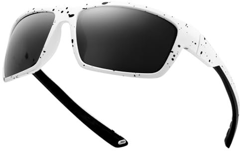 TJUTR Polarisierte Sonnenbrille Sportbrille Radsportbrillen Fahrradbrille für Damen Herrn UV400 Schutz Wandern Laufen Golfen und Fischen