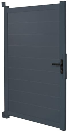 IDMarket - Puerta corrediza de 100 x 160 cm en aluminio gris antracita