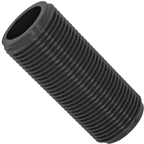 MegaHaustechnik Gewindefitting Kunststoff, Nippel, Länge 80mm, 1 Zoll AG | Trinkwasser geeignet, durchgehendes 1“ Außengewinde-Außendurchmesser 33mm, DN25 Rohr Gewindestück