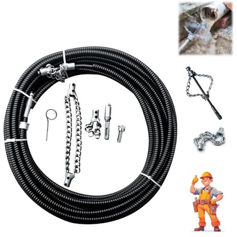 Cadena de descalcificación de alcantarillado de eje flexible, herramienta de mantenimiento de tuberías de PVC, limpiador de tuberías de cadena de eje flexible, draga de alcantarillado de cable