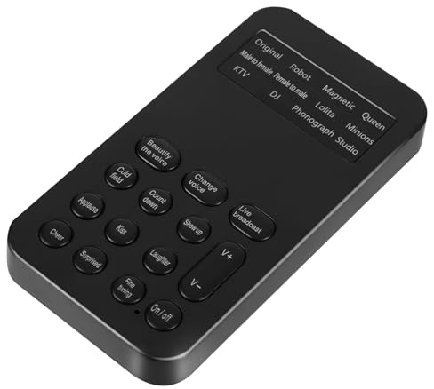 POPETPOP Changeur de Voix Portable Mini Carte Son USB Plug and Play 8 Effets Sonores Noir Qualité de Son Claire et Compacte pour Karaoké et Jeux